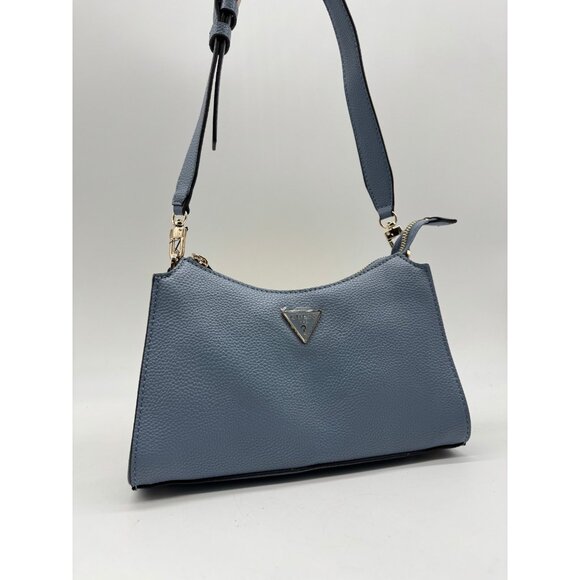 GUESS Micaela top zip faux-leather small shoulder bag - Slate blue - Picture 5 of 11